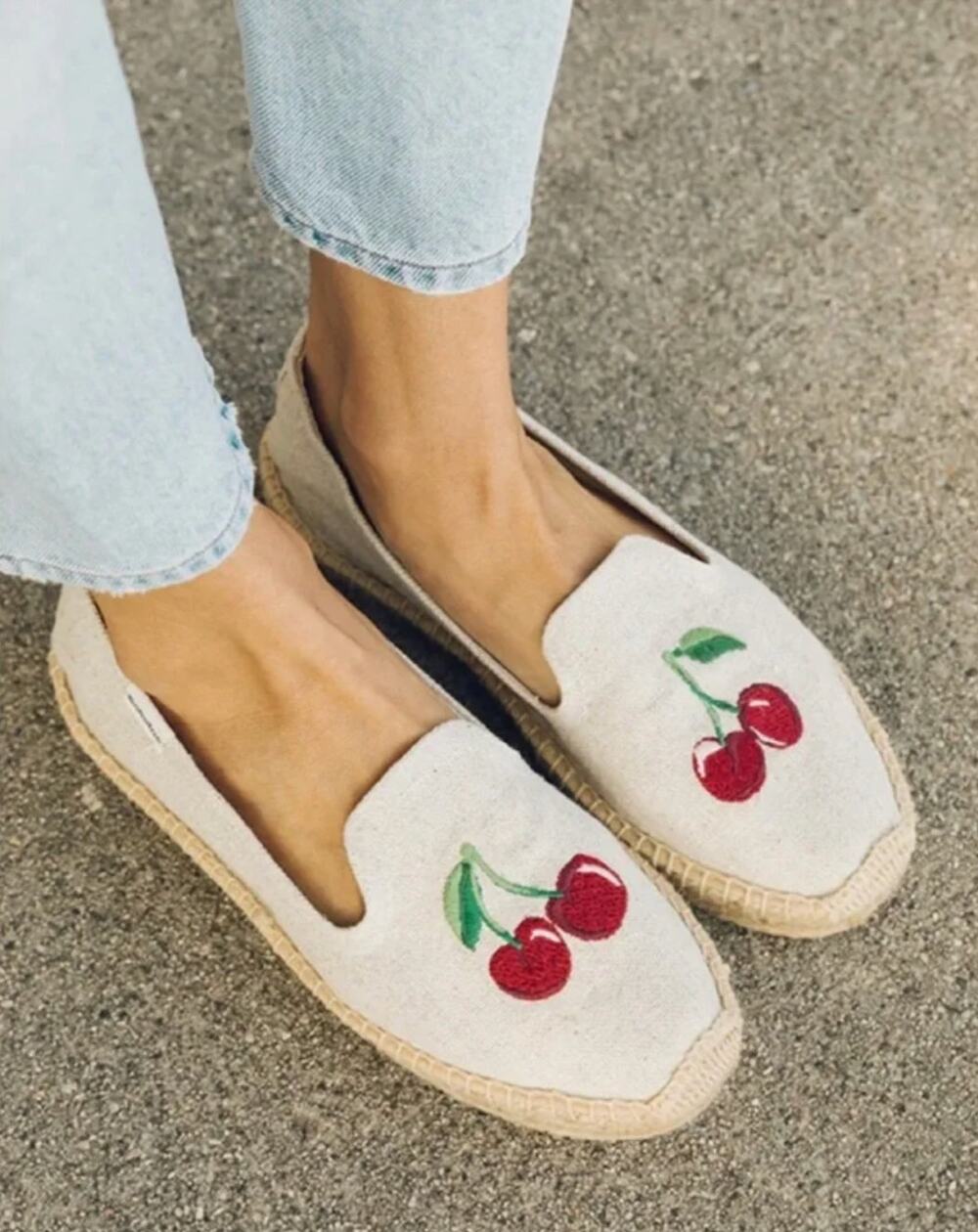 Soludos Cherry On Top Platform Smoking Slippers Espadrilles size 8.5